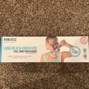 Homedics Long Reach Vibration Full Body Massager with Soothing Heat, new in box